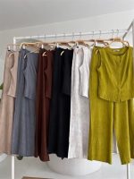 Sıfır Kollu Bluz Batik Desenli Pantolon İkili Takım 10181-08 - Görsel 11