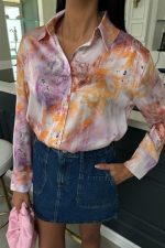 Batik Desenli Saten Gömlek 3409 - Görsel 5