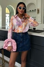 Batik Desenli Saten Gömlek 3409 - Görsel 7