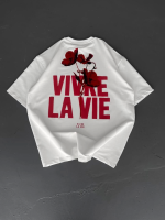 Baskılı Oversize Bisiklet Yaka T-shirt