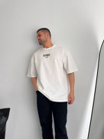 Baskılı Oversize Bisiklet Yaka T-shirt - Görsel 4