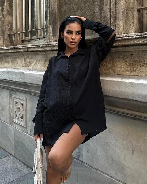 Alina Kol Cut Out Keten Gömlek 3252-08