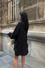 Alina Kol Cut Out Keten Gömlek 3252-08 - Görsel 3