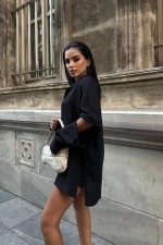 Alina Kol Cut Out Keten Gömlek 3252-08 - Görsel 5