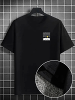 Erkek Dağ Grafikli Tişört, Yaz Için Büyük Beden Rahat T-shirt