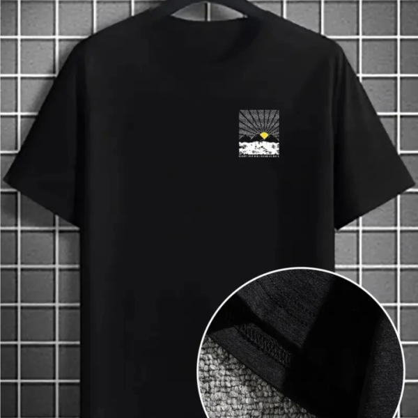 Erkek Dağ Grafikli Tişört, Yaz Için Büyük Beden Rahat T-shirt