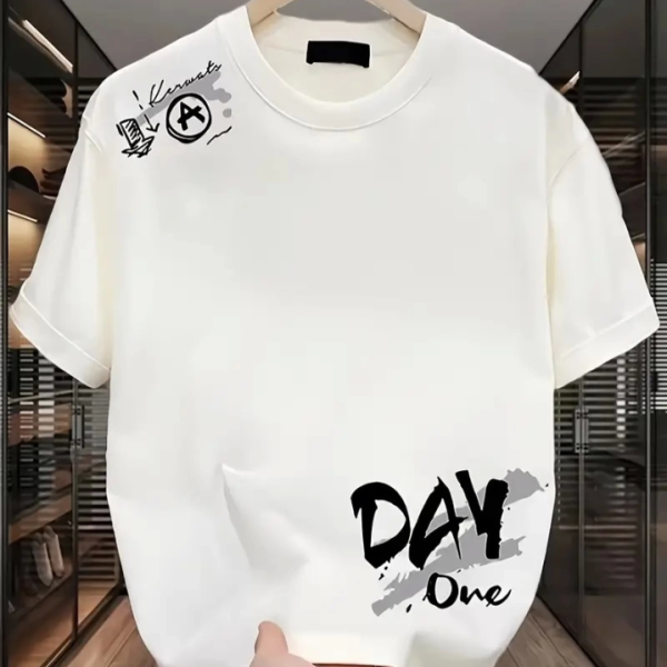 Baskılı Oversize Bisiklet Yaka T-shirt