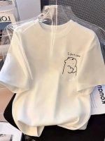 Baskılı Oversize Bisiklet Yaka T-shirt