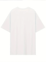 Baskılı Oversize Bisiklet Yaka T-shirt - Görsel 4