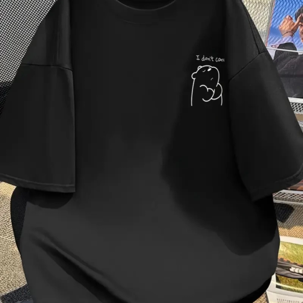 Baskılı Oversize Bisiklet Yaka T-shirt