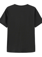 Baskılı Oversize Bisiklet Yaka T-shirt - Görsel 3
