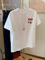 Baskılı Oversize Bisiklet Yaka T-shirt - Görsel 2