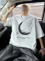 Baskılı Oversize Bisiklet Yaka T-shirt - Görsel 2