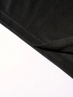 Baskılı Oversize Bisiklet Yaka T-shirt - Siyah - Görsel 4