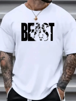 Baskılı Oversize Bisiklet Yaka T-shirt