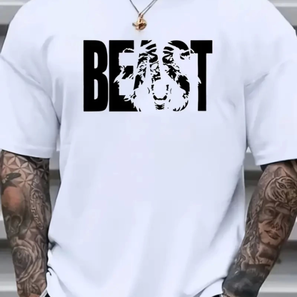Baskılı Oversize Bisiklet Yaka T-shirt