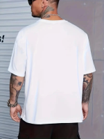 Baskılı Oversize Bisiklet Yaka T-shirt - Görsel 2
