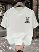 Baskılı Oversize Bisiklet Yaka T-shirt - Görsel 2