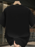 Baskılı Oversize Bisiklet Yaka T-shirt - Görsel 2