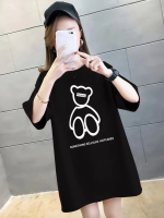 Baskılı Oversize Bisiklet Yaka T-shirt - Görsel 4