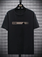 Baskılı Oversize Bisiklet Yaka T-shirt