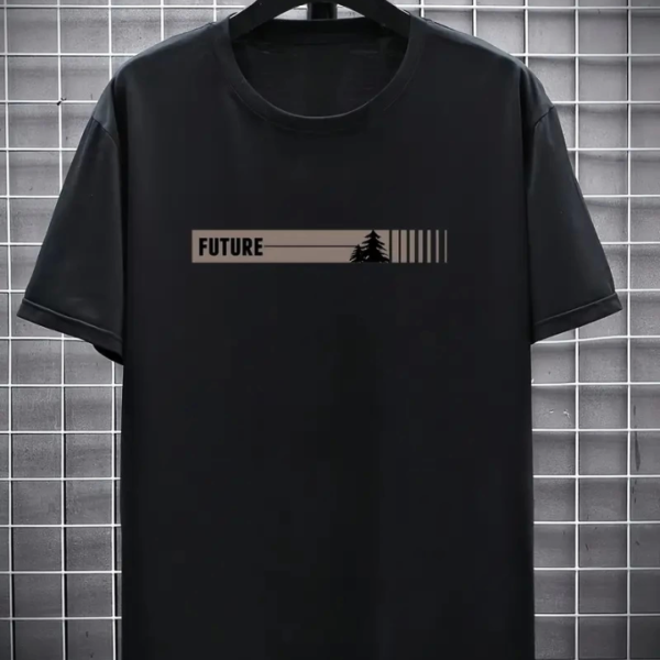 Baskılı Oversize Bisiklet Yaka T-shirt