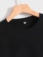 Baskılı Oversize Bisiklet Yaka T-shirt - Görsel 4