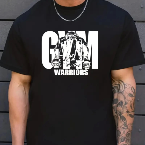 Sporda Günlük Hayata Giyilebilir GYM Baskılı Oversize Bisiklet Yaka Erkek T-shirt