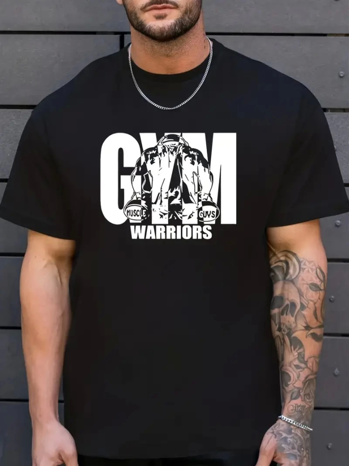 33ece192e9ee26d1d12d5cdb6bda57a8_74314-0.png Sporda Günlük Hayata Giyilebilir GYM Baskılı Oversize Bisiklet Yaka Erkek T-shirt - Görsel 1