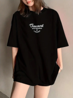 Thousand Baskılı Oversize Bisiklet Yaka T-shirt