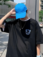 Baskılı Oversize Bisiklet Yaka T-shirt - Görsel 3