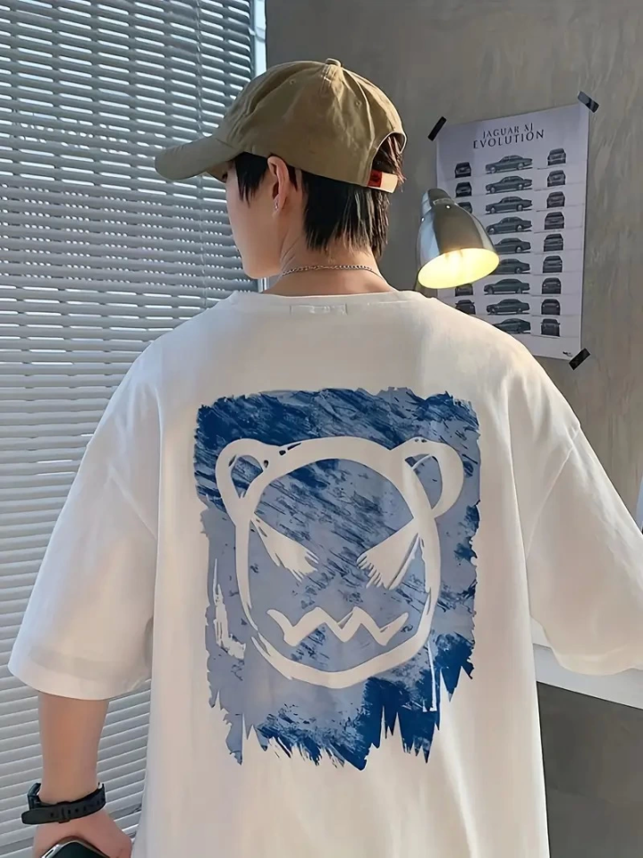 33ece192e9ee26d1d12d5cdb6bda57a8_74455-0.png Baskılı Oversize Bisiklet Yaka T-shirt - Görsel 1
