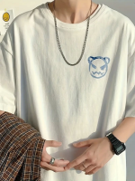 Baskılı Oversize Bisiklet Yaka T-shirt - Görsel 4