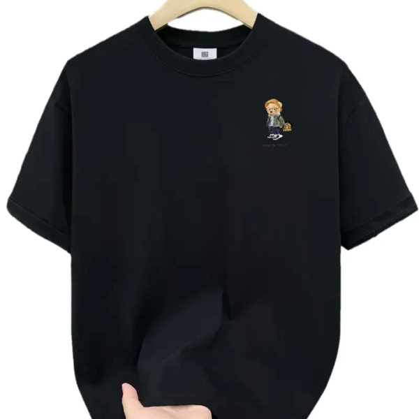 Baskılı Oversize Bisiklet Yaka T-shirt