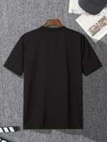 Baskılı Oversize Bisiklet Yaka T-shirt - Görsel 4