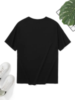 Baskılı Oversize Bisiklet Yaka T-shirt - Görsel 3
