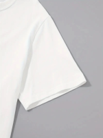 Baskılı Oversize Bisiklet Yaka T-shirt - Görsel 2