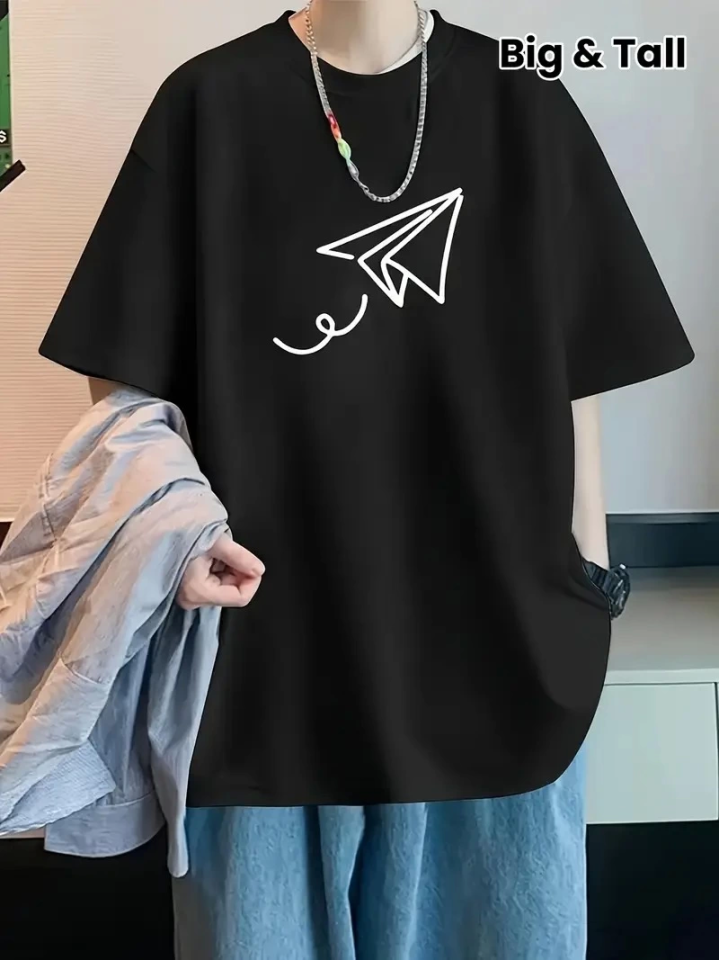 33ece192e9ee26d1d12d5cdb6bda57a8_74573-0.png Baskılı Oversize Bisiklet Yaka T-shirt - Görsel 1