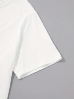 Baskılı Oversize Bisiklet Yaka T-shirt - Görsel 3