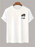 Baskılı Oversize Bisiklet Yaka T-shirt