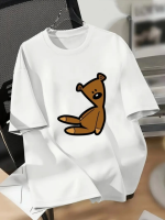 Baskılı Oversize Bisiklet Yaka T-shirt
