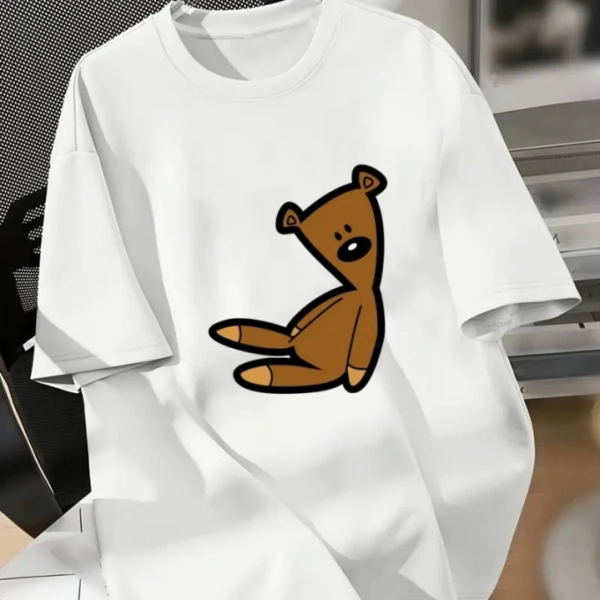 Baskılı Oversize Bisiklet Yaka T-shirt