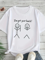 Baskılı Oversize Bisiklet Yaka T-shirt