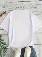 Baskılı Oversize Bisiklet Yaka T-shirt - Görsel 3