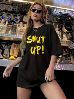 Baskılı Oversize Bisiklet Yaka T-shirt - Görsel 3