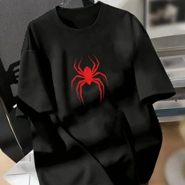 Baskılı Oversize Bisiklet Yaka T-shirt