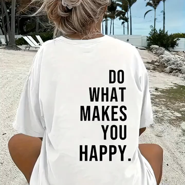Baskılı Oversize Bisiklet Yaka T-shirt