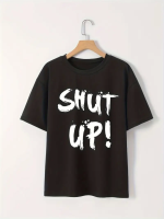 Baskılı Oversize Bisiklet Yaka T-shirt
