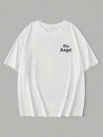 Baskılı Oversize Bisiklet Yaka T-shirt - Görsel 2
