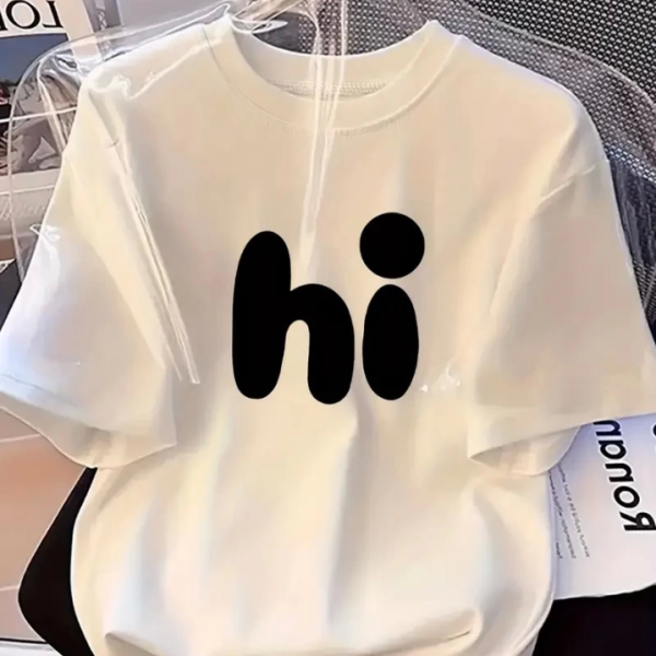 Baskılı Oversize Bisiklet Yaka T-shirt